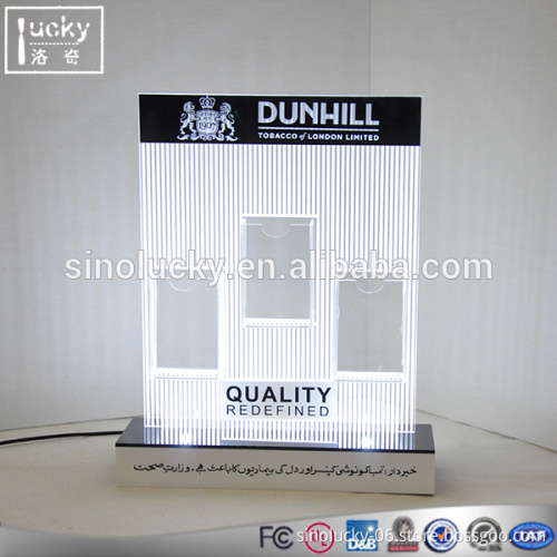Lighted up cigarette advertising display stand